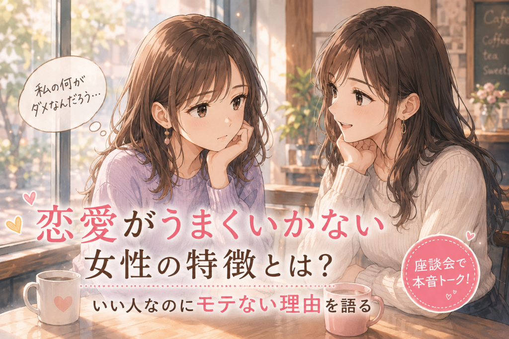モテなくて悩む女性。友達に相談している。