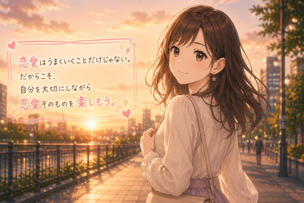 考えすぎずに純粋に恋愛を楽しもうと決めた女性。
