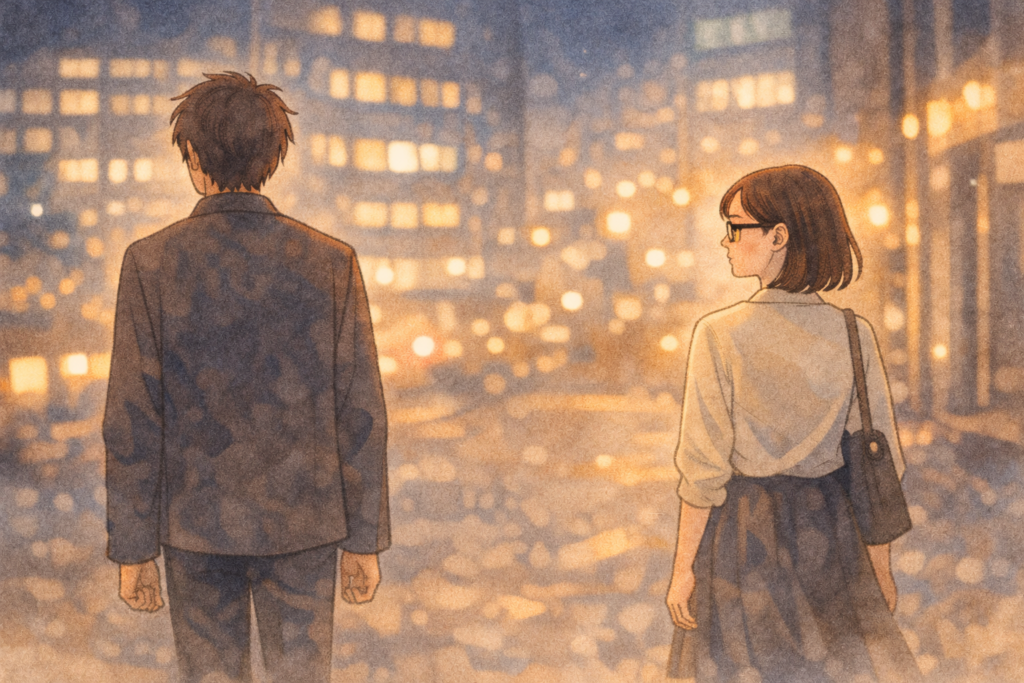 今夜告白がありそうな雰囲気の男女。