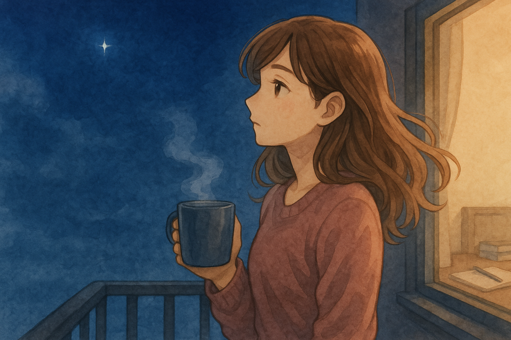 片思いに悩む女性の画像。