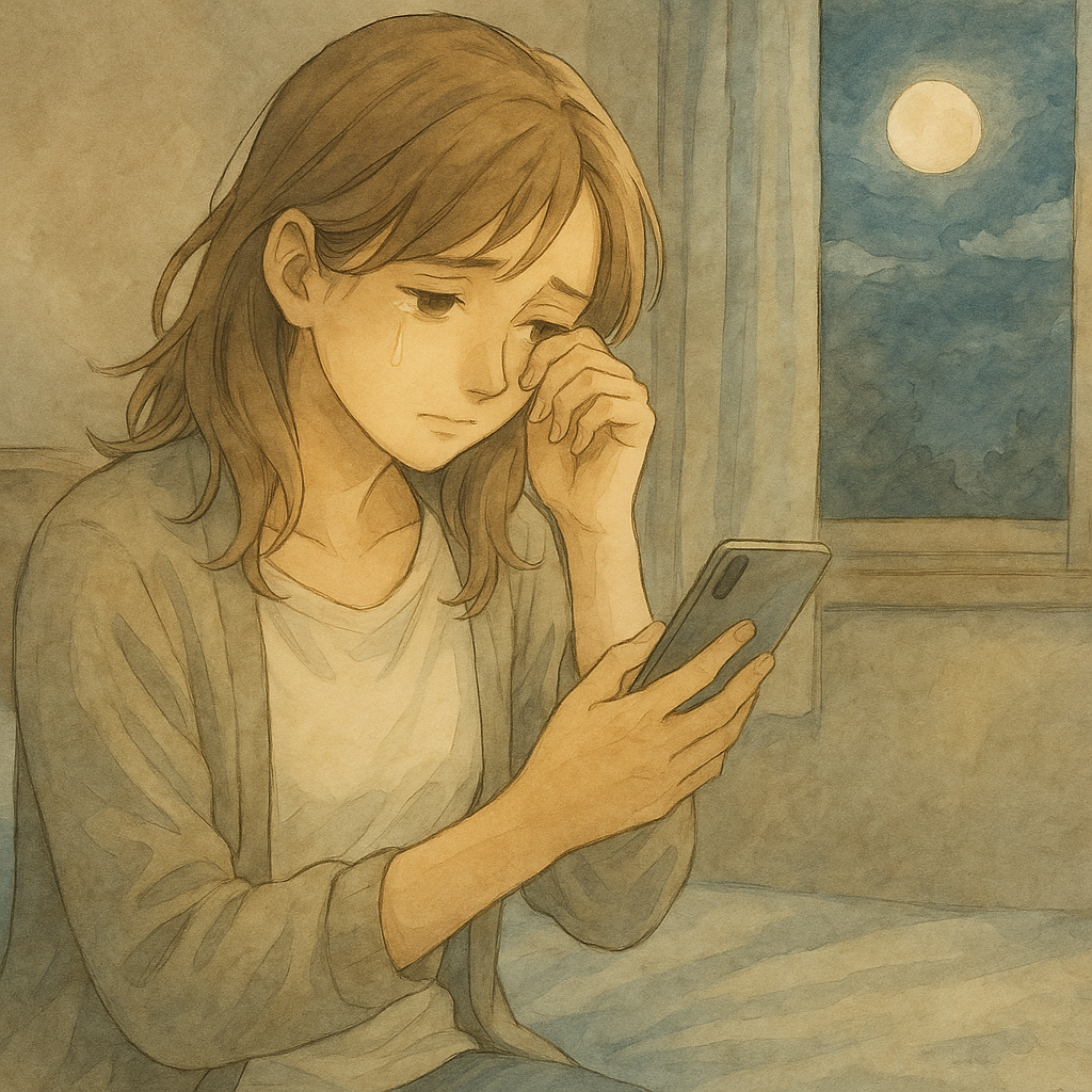 LINEで別れ話をしようとする女性。