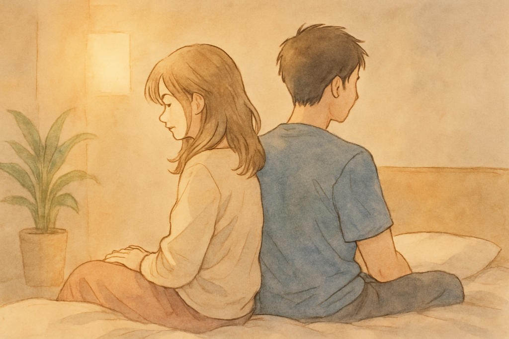 結婚したくなるような落ち着いた関係のカップル。