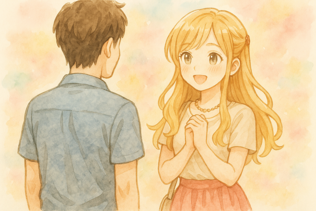 無理せずに好意を出す女性のイメージ画像。