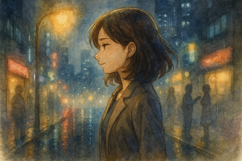 好きな人が見つからないと悩む女性。