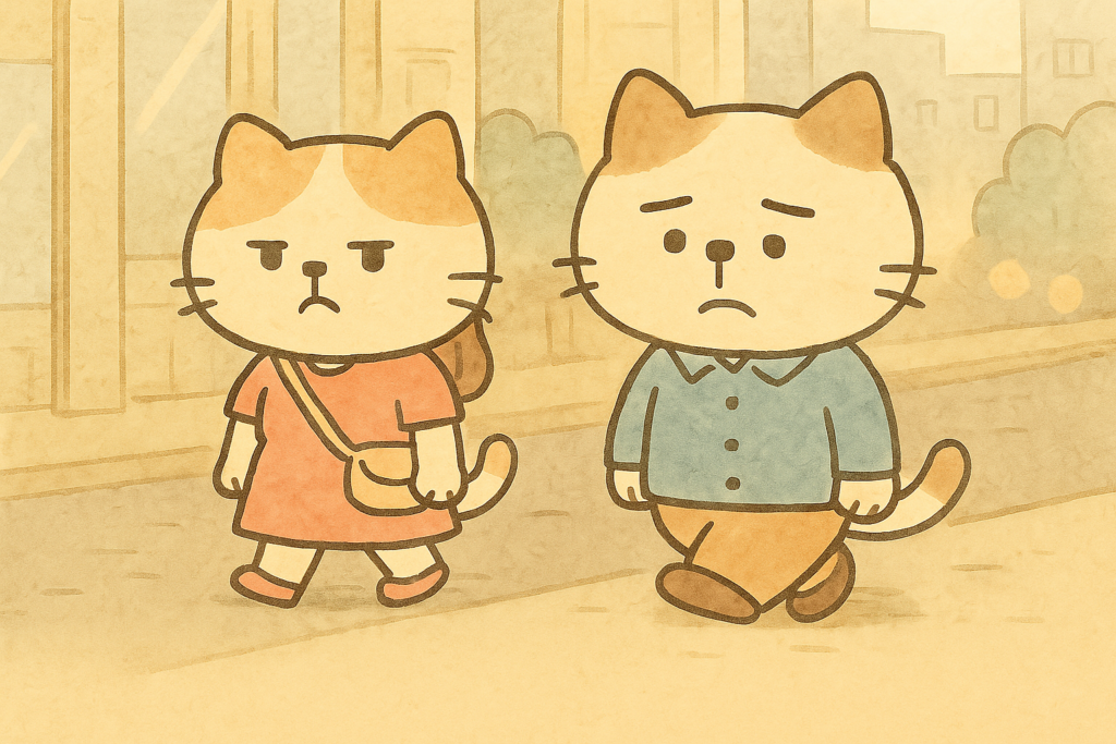 キープされているのか悩む男性を動物キャラで表現。