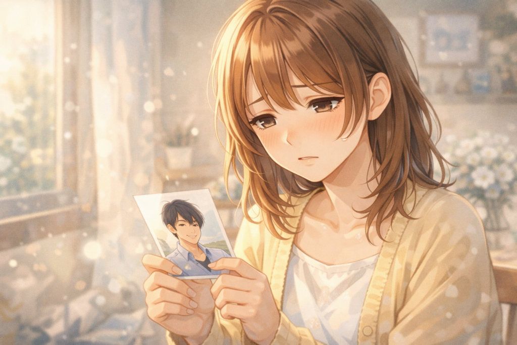 好きな人のことばかり考えてしんどい女子のイメージ画像。