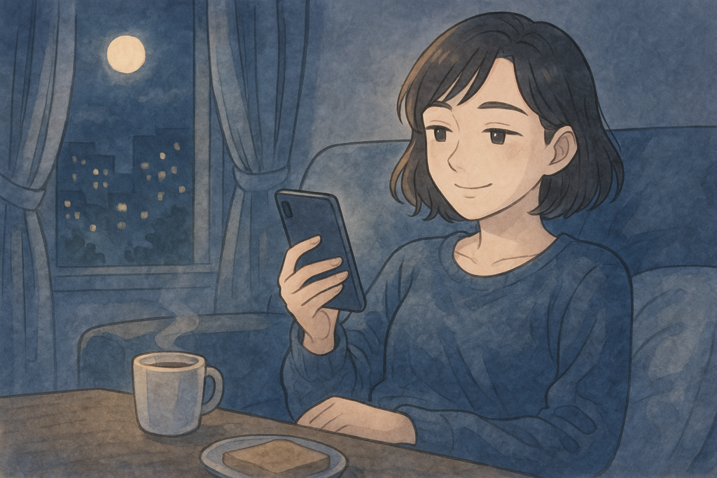 片思いの状態を楽しむ女性。