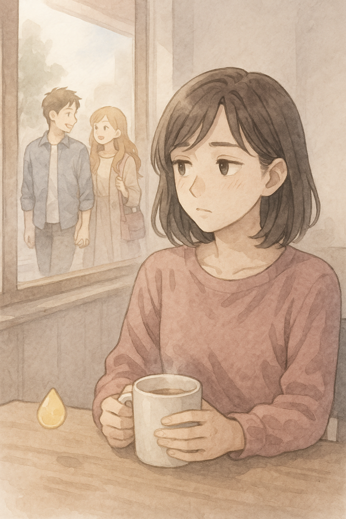 恋愛経験の無いことを劣等感にしている女性。