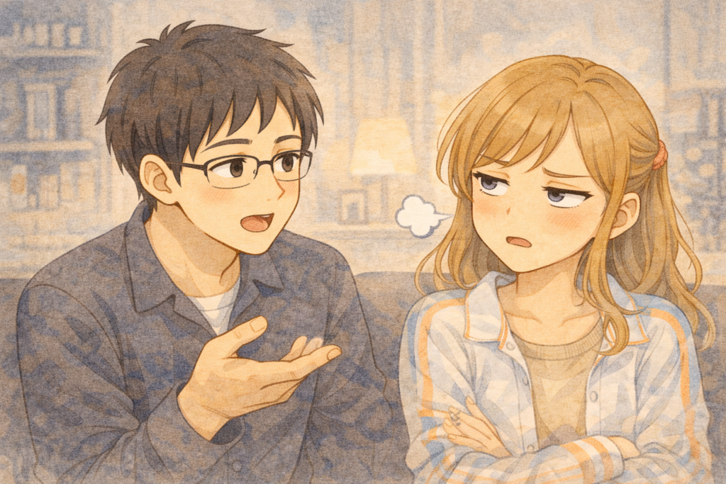 彼女の過去を聞く彼氏。