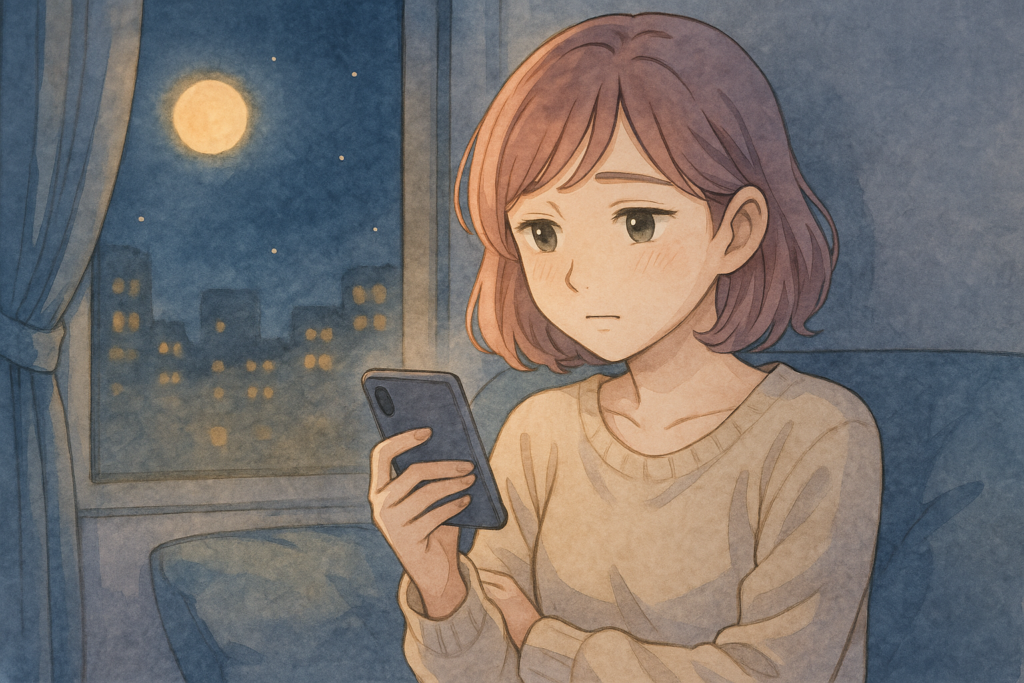 人間関係をリセットしたくなっている女性。