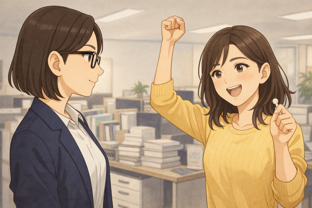 元気で積極的な女性のイメージ画像。