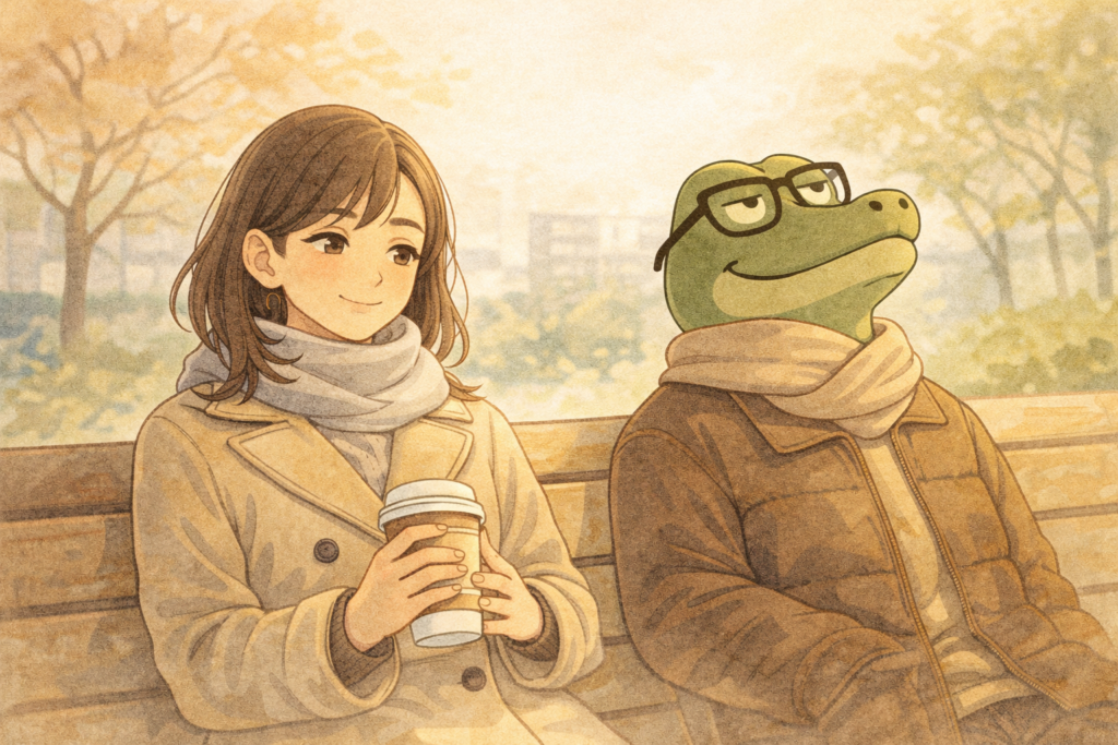 ミユとワニオの仲の良いのが伝わる画像