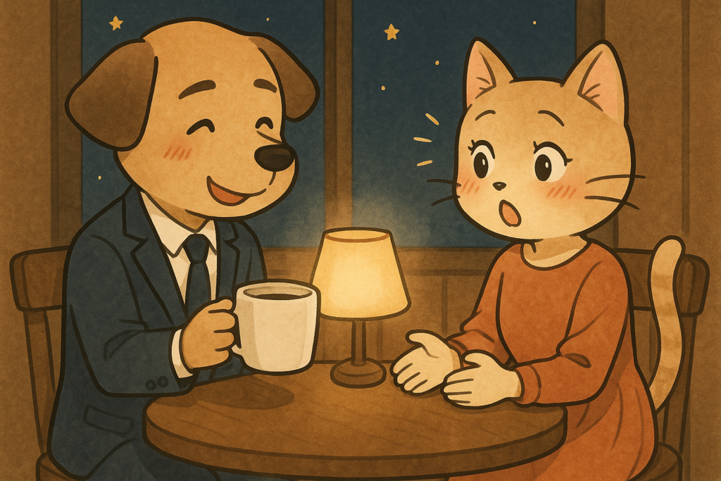 次第に惹かれ合うカップルのイメージ画像。