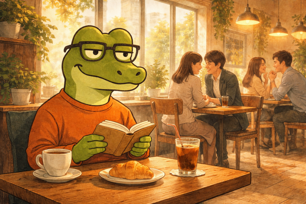 カップルなどお構いなしに読者を楽しむワニオ。