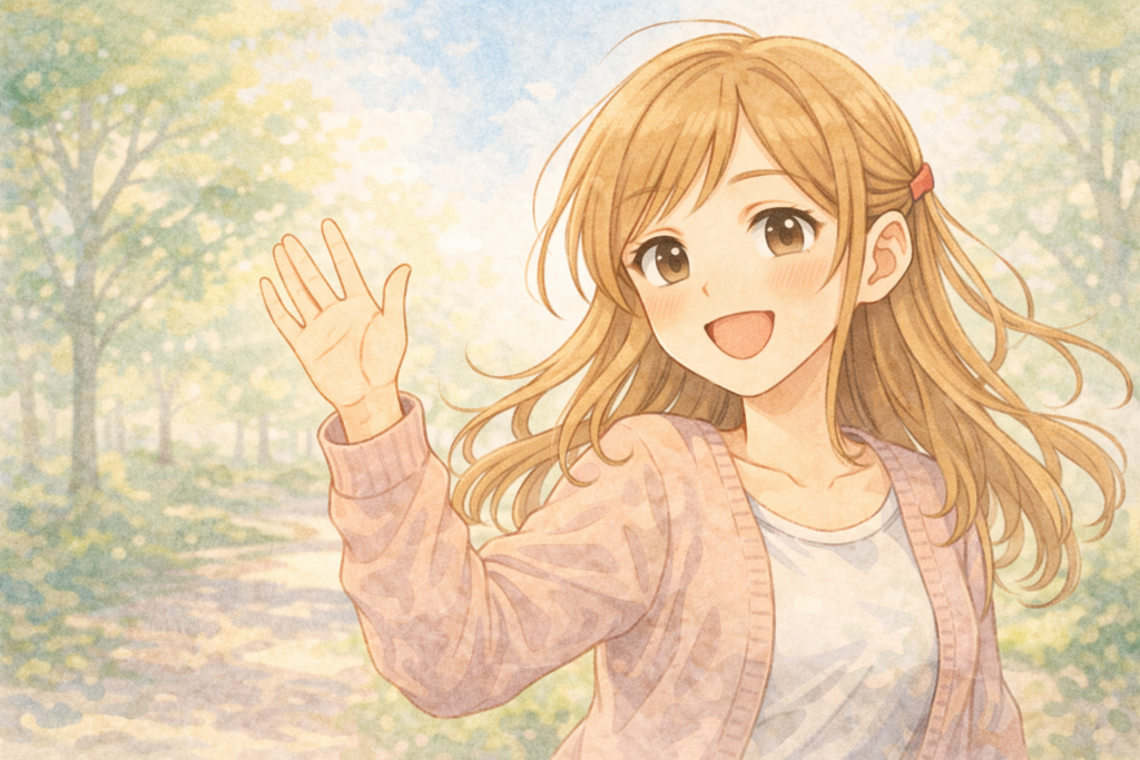 積極的に行動している雰囲気の明るい女性。