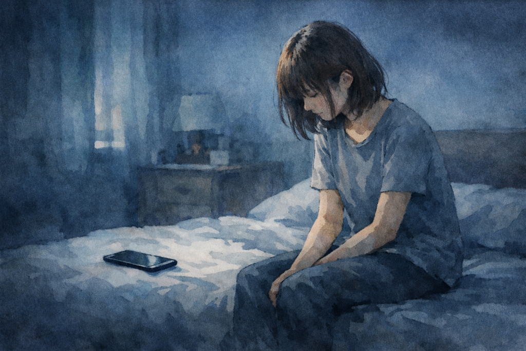 失恋して落ち込む30代女性。