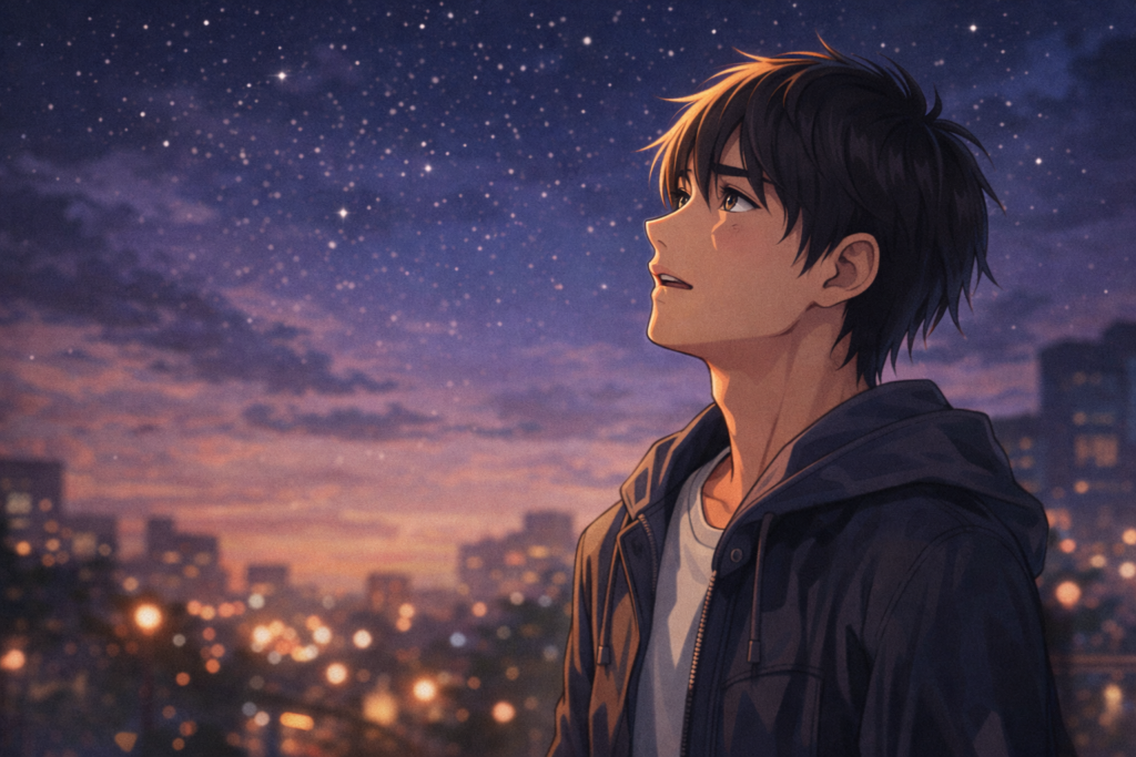 告白できなかったことを後悔する男性。