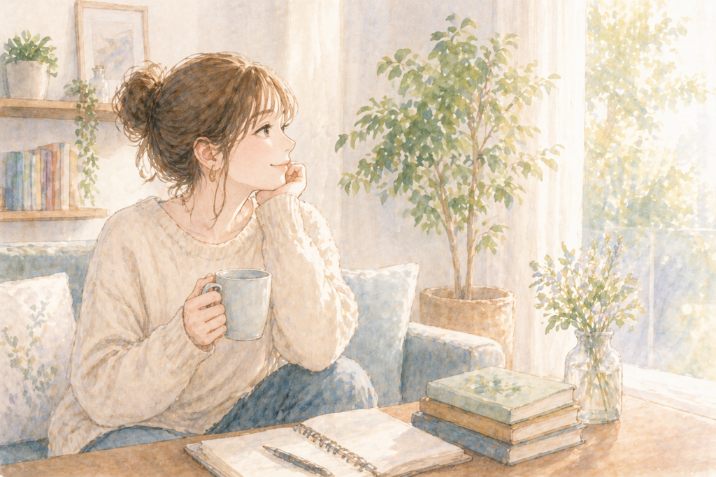 冷たい人に振り回される恋から脱却して、落ち着きを取り戻す女性。