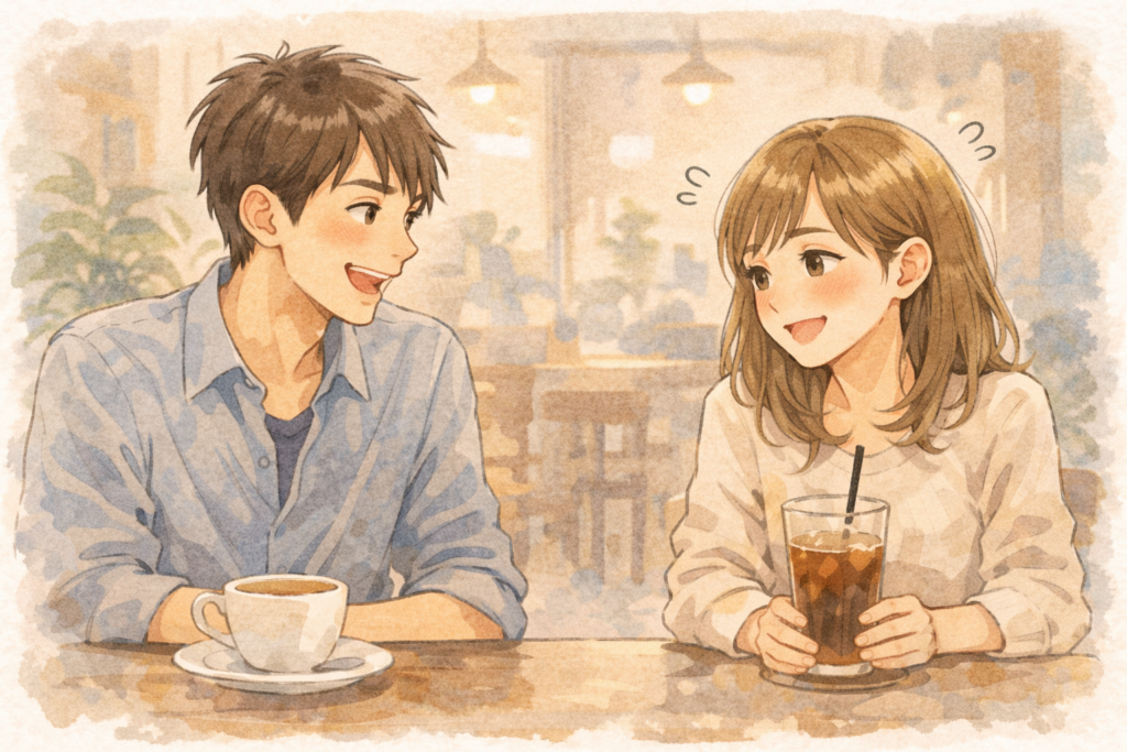 リアクションをしっかりして会話を続けることに成功した女性。