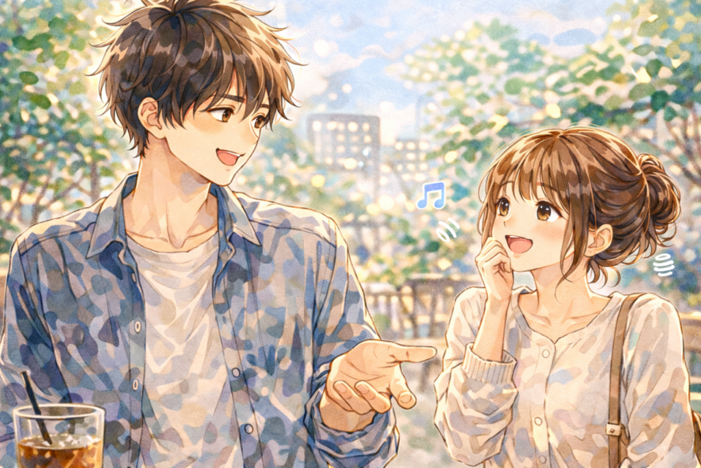 自然に女子をデートに誘う男子。