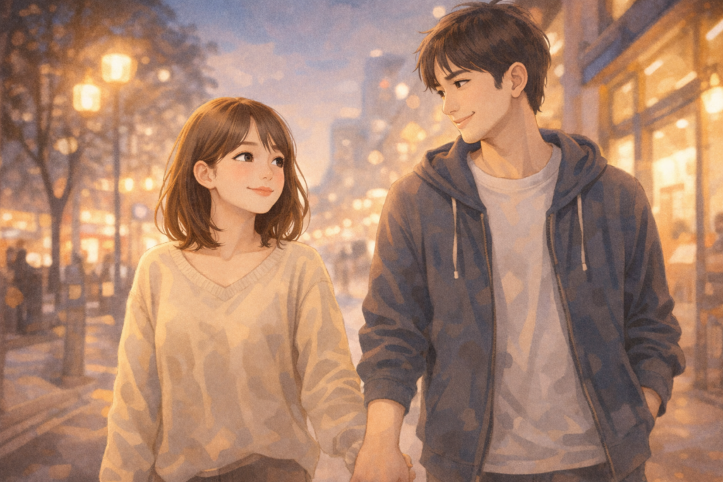 理想を細かくしすぎず、恋愛バランスを調整できたカップル。