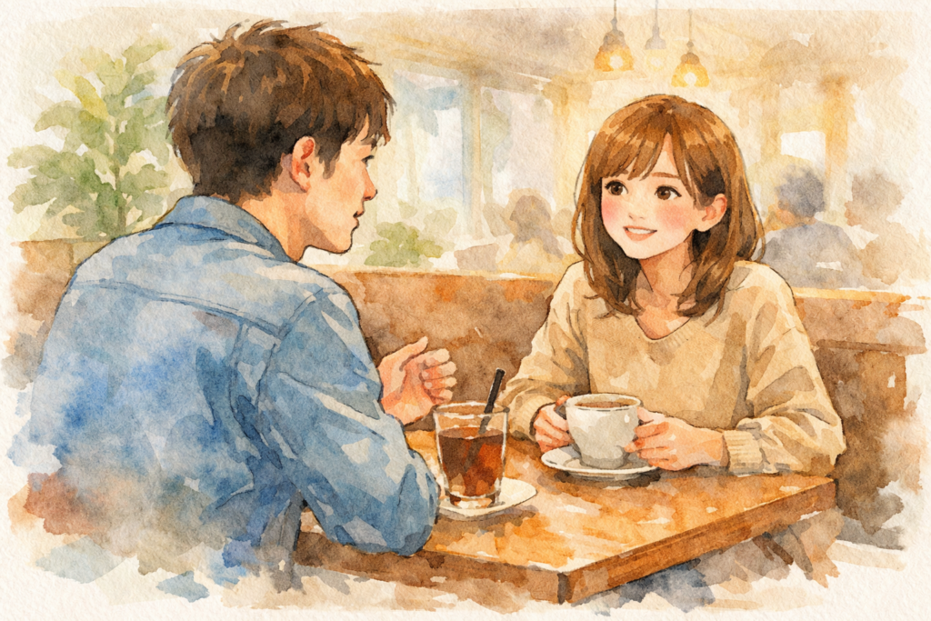 記念日を祝って彼氏を喜ばせる彼女。