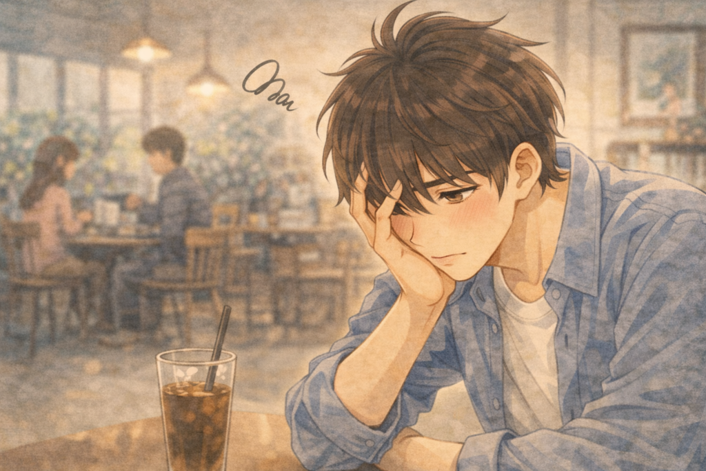 すぐに人を好きになる自分に悩む男性。