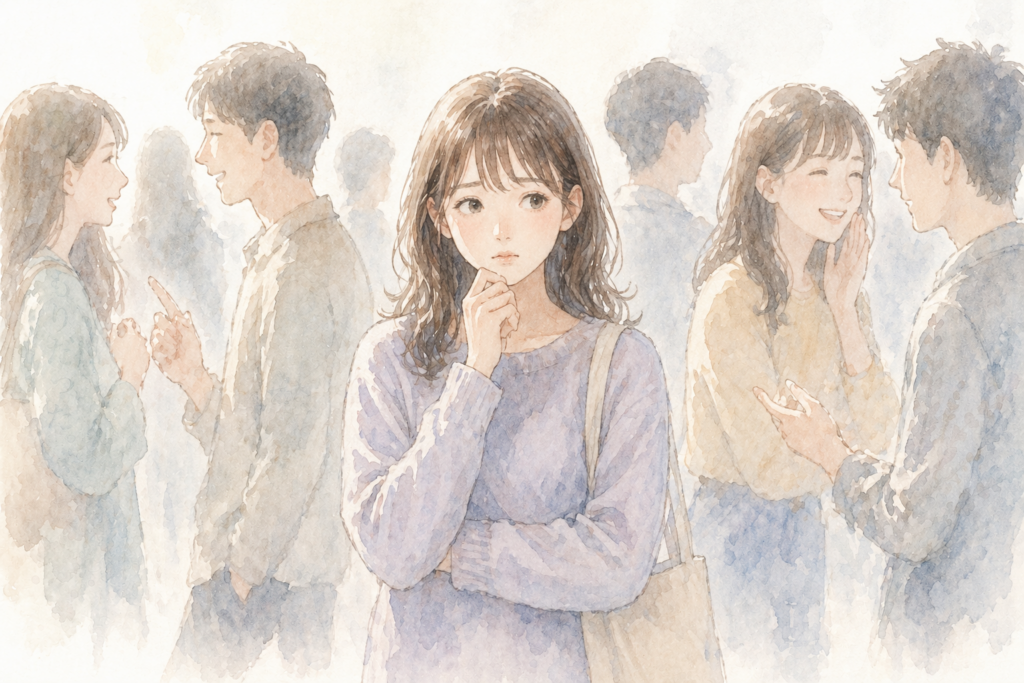 自分がわからなく、どう振る舞っていいのか悩む女性。