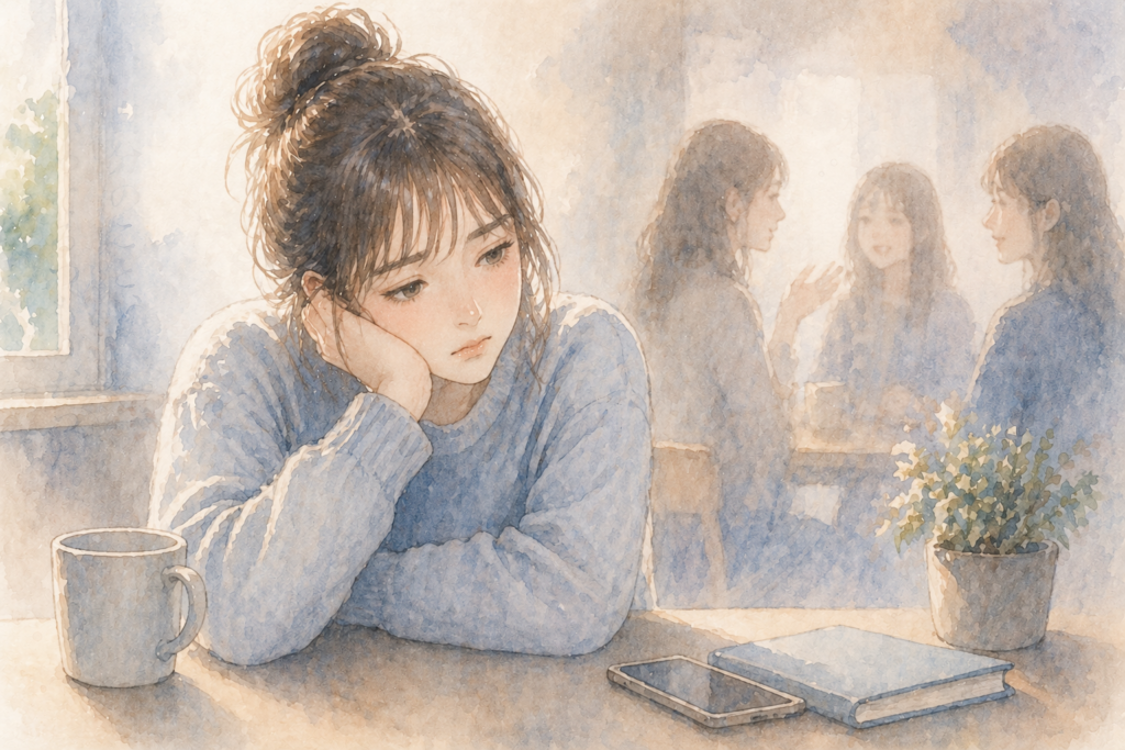 なにをやっても上手くいかず、モヤモヤする女性。