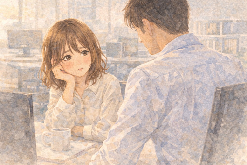 既婚者との関係を一線超えそうな女性。