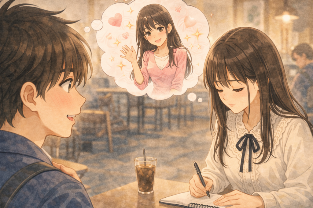 好きになった人の人格など勝手に美化する男性。