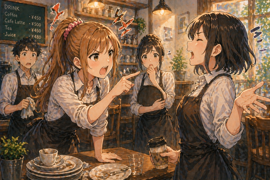 自分勝手な女性を責めて泥沼化してしまうアカリ。