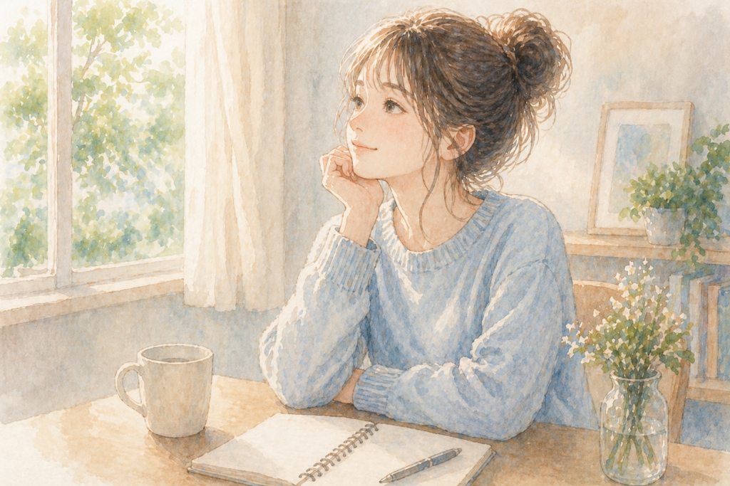 少し自己理解が深まり、気持ちが前向きになった女性。