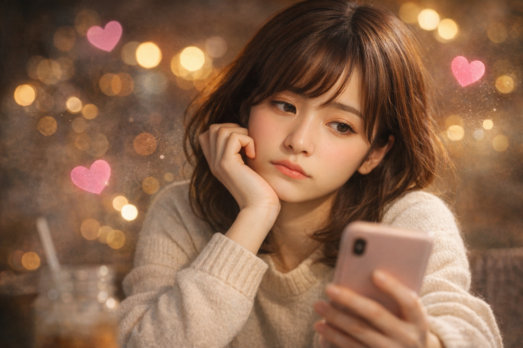 恋人を思い続ける女性。愛する恋愛を表現。