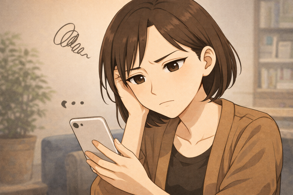 好きな人とLINEが続かない女性。