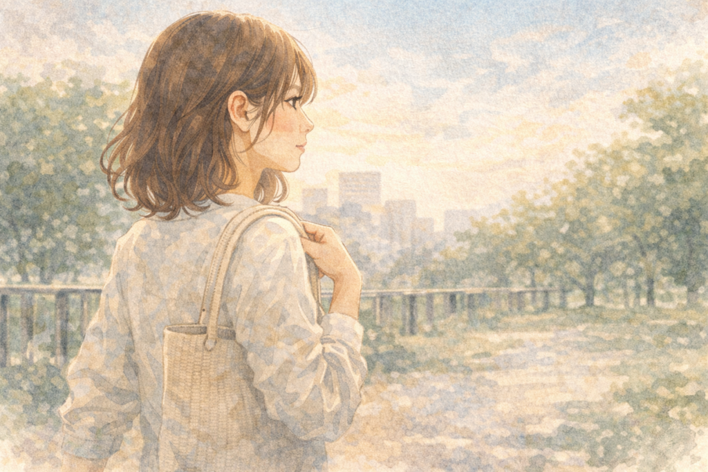 気持ちを切り替えて前に進もうとする女性。