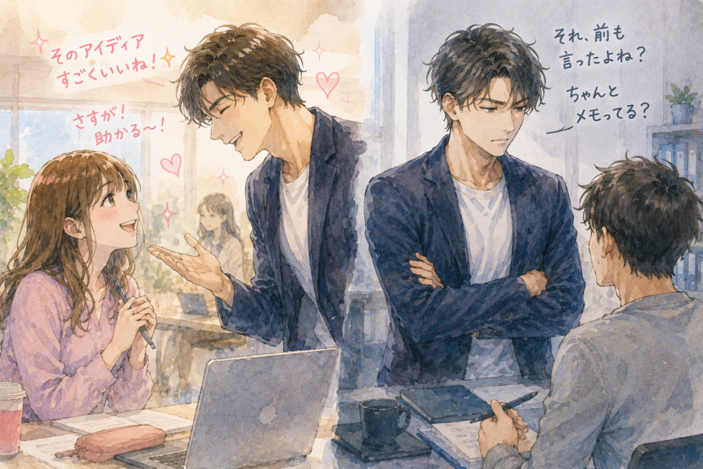 女性には優しく男性には厳しい編集者。