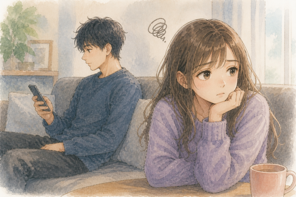彼氏が嫉妬しないことが不満な彼女。