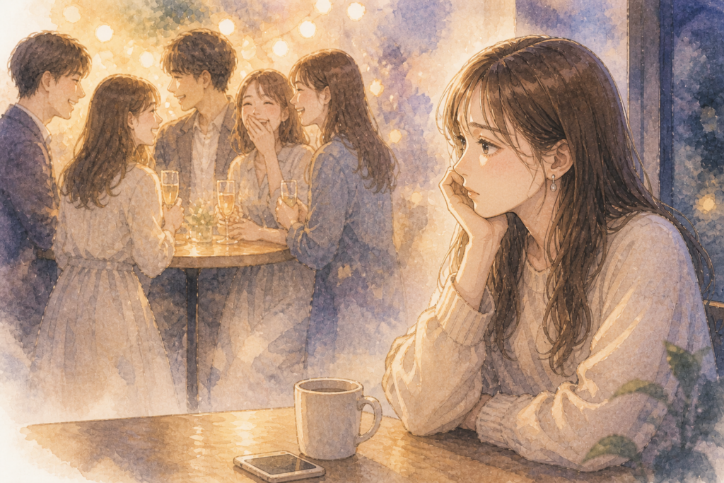 出会いがなくて焦る女性。