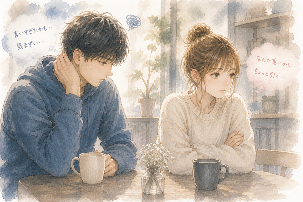 急に距離を詰めすぎて女性に引かれる男性。
