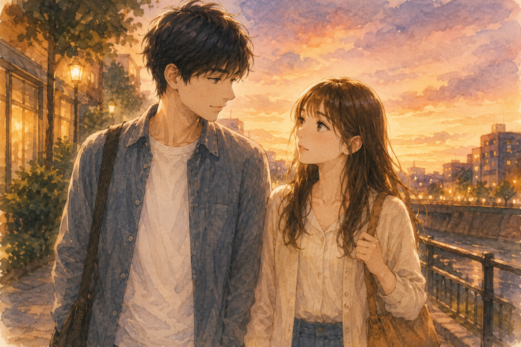 仲良さそうに並んで歩く男女。恋愛対象じゃなくても、いずれ恋人同士になる可能性はある。