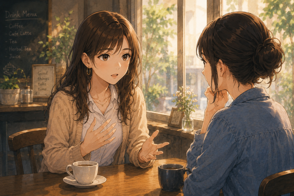 本音を言える相手がひとりはいる女性。