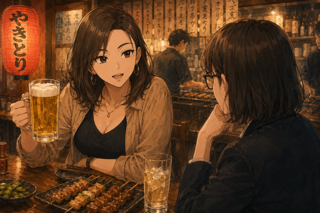 ビール片手に「焦る」ついて語るナナ。