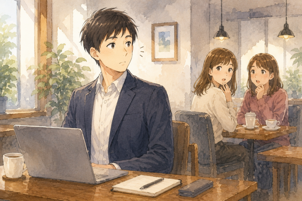 噂されて背筋が伸びるリク。