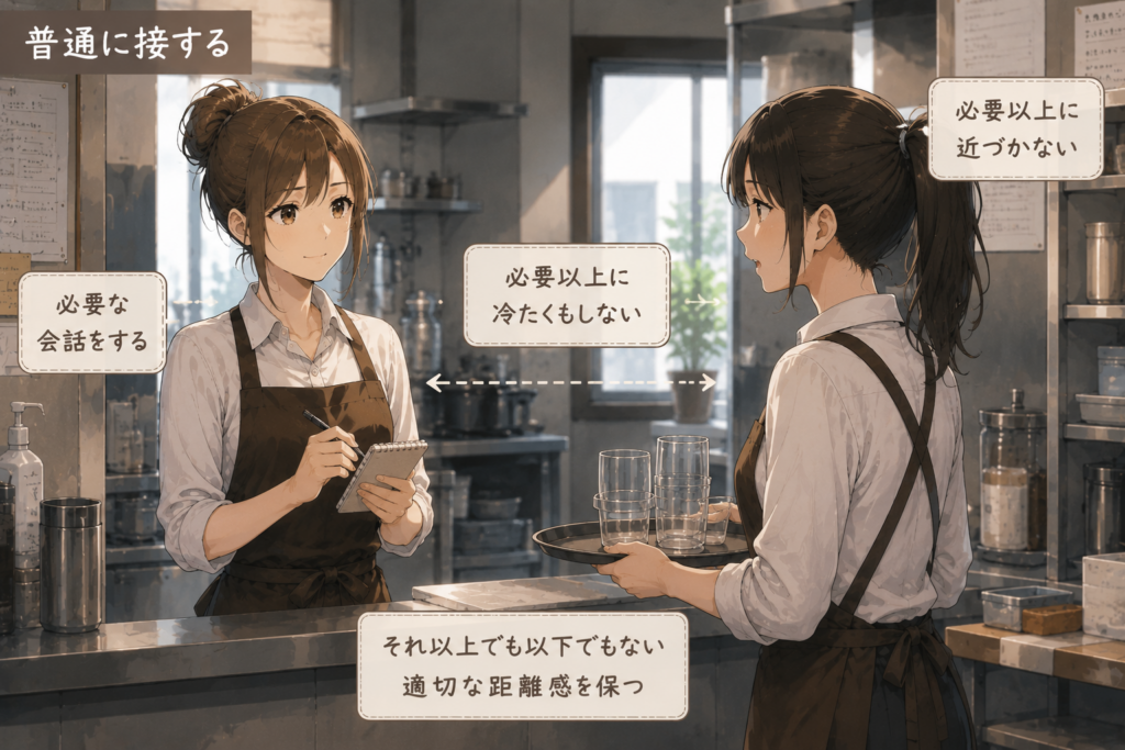 下に見てくる後輩でも普通に接する先輩。適切な対処法。