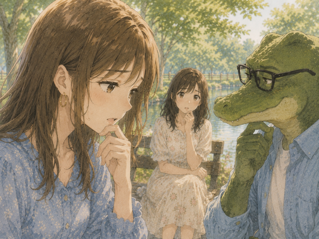 幸せな日とそうでもない日のバランスについて考えるリナ。