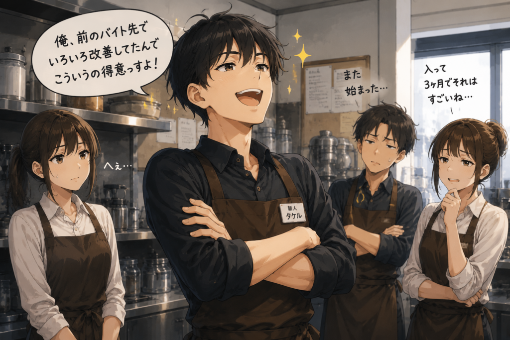 自信がありすぎて上から目線の後輩。