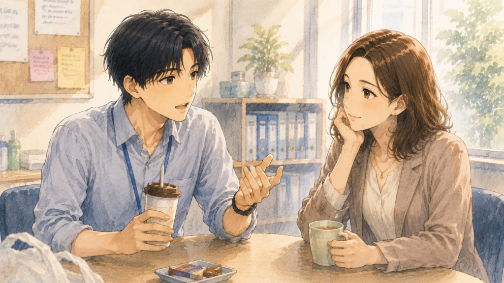 彼女がほしいと言うイツキにアドバイスするマリ。