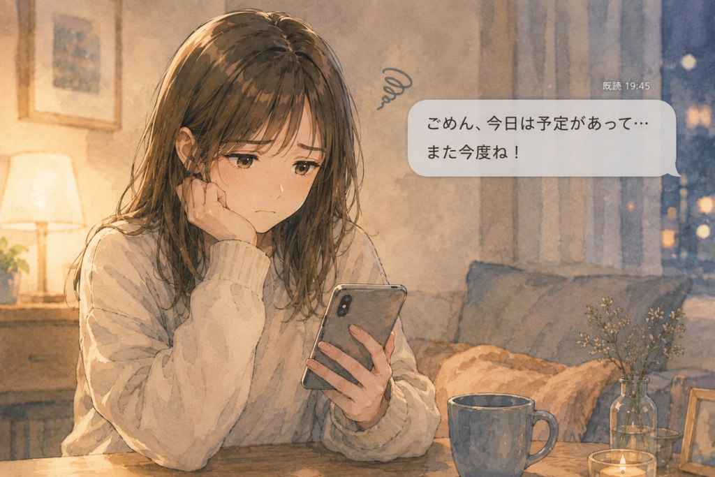 友達を誘ったけど断られた女性。好かれてないかもと心配。