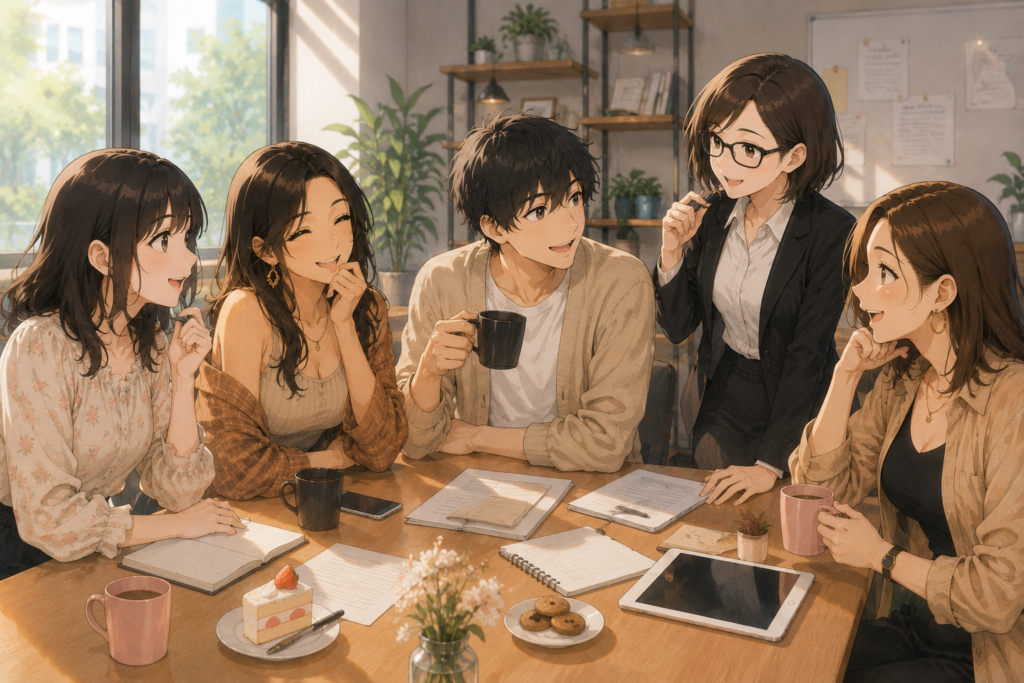今回の座談会の締め。みんな納得できて楽しそう。
